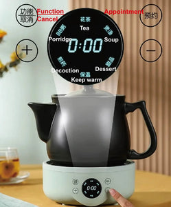 1.8L Smart Electric Ceramic Medicine and Soup Pot with Auto Keep Warm Function