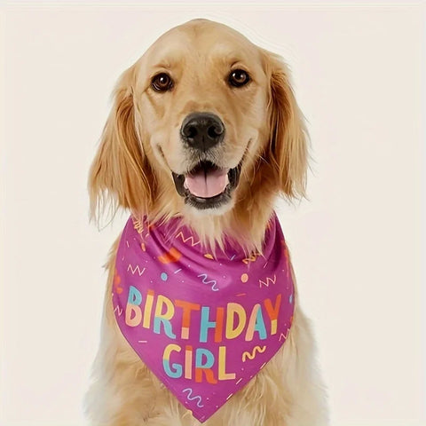 Dog Birthday Bandana Scarf - Cute Pet Party Outfit Accessory