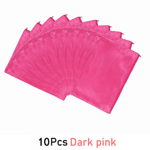 10 Satin Wig Bags for Hair Extensions, 35x25cm Silk Storage with Zipper