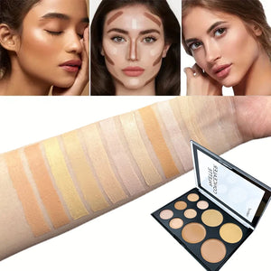 10-Color Matte Concealer Palette: Full Coverage for Dark Circles, Tattoos & Contouring