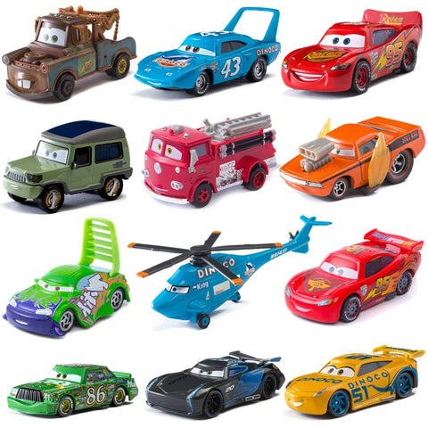 1:55 Scale Diecast Toy Cars 3-Pack Set - Lightning McQueen, Tow Truck & Friends