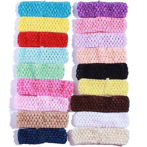 10 Pack 4cm Crochet Elastic Hairbands - Knit Headbands for Women Accessories