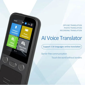 Portable T16 AI Voice Translator: 138 Languages, Real-Time, 3.1" Screen, Offline Capability, Voice Record