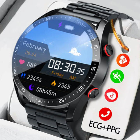Bluetooth Smart Watch ECG PPG Waterproof Sports Sleep Heart Rate Tracker Message Reminder for Men Women