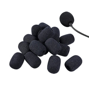 10 Pack Black Foam Mic Windscreens Covers for Headset Microphones for Meetings