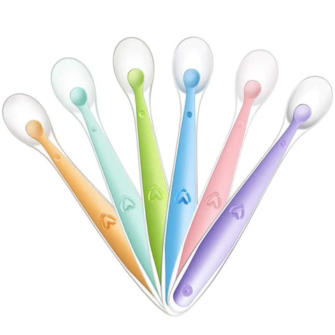 Baby Silicone Training Utensils - Soft Spoons for Baby Feeding and First Stage Cutlery