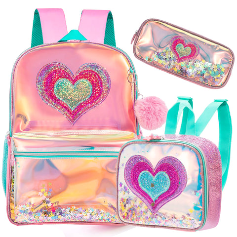 Elementary School Backpack with Lunch Box & Pencil Case 3-in-1 Set