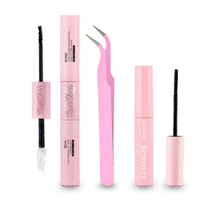 "Eyelash Extension Remover Kit: Tweezers & 8ml Glue Remover"