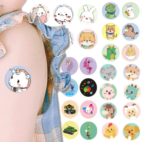 120pcs Cartoon Band Aid Set for Kids - Cute Waterproof Adhesive Plasters Wound Dressing