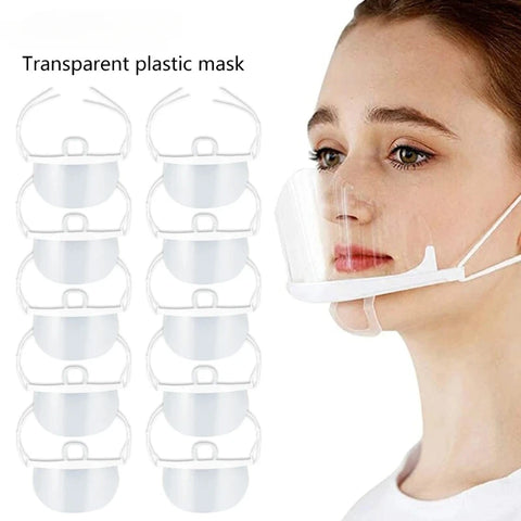 10-Pack Clear Reusable Anti-Fog Face Shields - Full Face Safety Visors PPE Protection