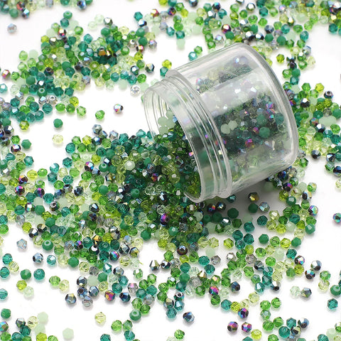500pcs 3mm Mixed AB Czech Bicone Glass Spacer Beads for DIY Jewelry, Bracelets, Earrings, Crafts
