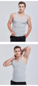 Men's Seamless Sleeveless 100% Cotton Undershirt, Large Size O-Neck, Soft Breathable Summer Singlet T-Shirt