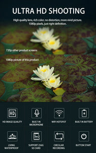 1080p HD Wireless Mini Camera, Wifi Hotspot Cam, Outdoor Sports & Motorcycle Dash Recorder