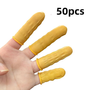 100pcs Disposable Latex Finger Cots Non-slip Anti-static Fingertip Protectors Rubber Gloves