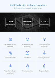 Portable T16 AI Voice Translator: 138 Languages, Real-Time, 3.1" Screen, Offline Capability, Voice Record