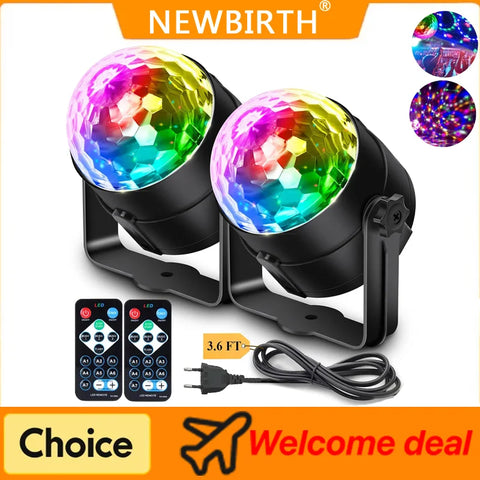 Disco Ball Light 1-4 Pack with Remote, Flashing Stage Lamp for Home, Parties, Weddings, Bars, EU Plug