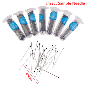 100 Pcs Stainless Steel Insect Pins with Plastic Box for Entomology & Lab Use