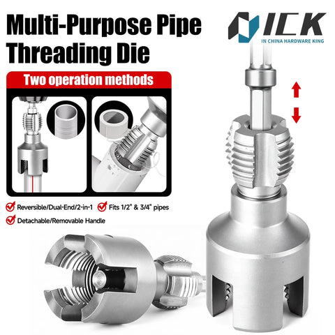 DN15 DN20 Pipe Threader Tool Hex Shank Die 1/2" & 3/4" Water Pipes PPR PVC MPP Manganese Steel Detachable
