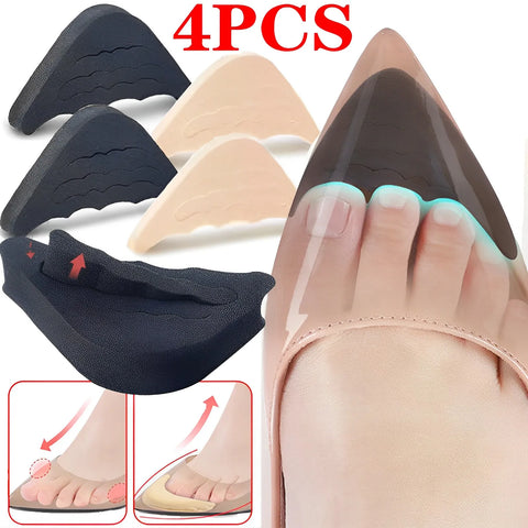 Adjustable Forefoot Pads for High Heels - Women's Toe Cushion Insoles, Anti-Pain Sponge Filler (4 Pack)