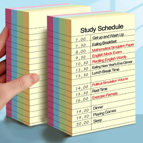 200 Sheets Colorful Line Sticky Notes - Portable Student Notepad, Self-Adhesive, Easy to Apply, 4 Colors