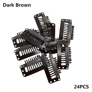 "24pcs Droplet Shape Wig Clips 9 Teeth Snap for Hair Extensions & Bangs"