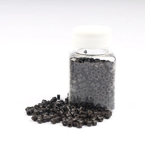 1000pcs 5mm Silicone Micro Beads for I Tip Hair Extensions, Microlink Hair Extension Beads, Premium Lined Beads Tool