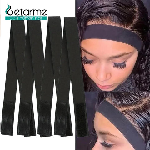 Elastic Wig Bands 4pcs for Lace Wigs Edges, Adjustable Lace Melting and Laying Edge Wrap
