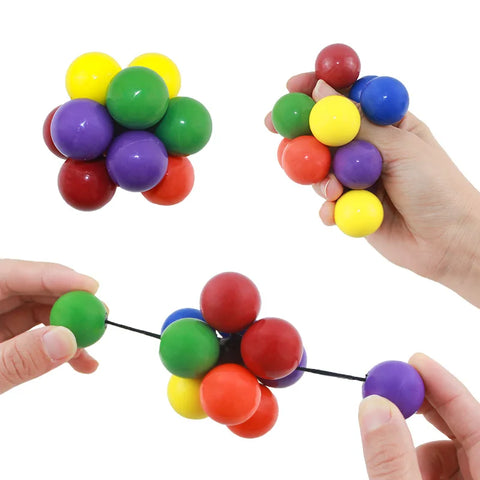 Colorful Bead Stress Ball - Anxiety Relief & Hand Exercise Toy for All Ages