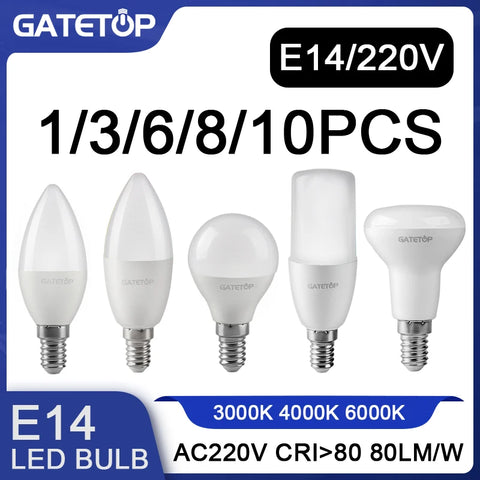 E14 LED Bulb 5W/9W 220V SMD2835 High Lumen Energy-Saving Cold/Warm White Lamp for Home Living Room