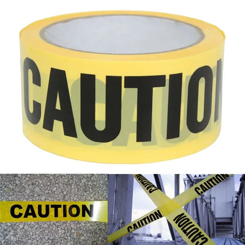 25m x 5cm Yellow Caution Tape Roll for Safety Barriers & Police Barricades
