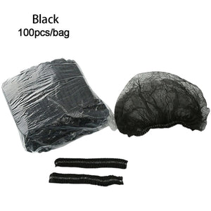 100pcs Disposable Elastic Mesh Caps Non-woven Breathable Hair Nets for Cooking, Food Service, Salon, Spa, Home
