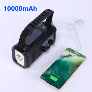 10,000mAh Solar Hand Crank Weather Radio with USB Charging, Emergency LED Flashlight, NOAA FM/AM/WB Power Bank