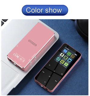 2" Metal Touch MP3 MP4 Music Player, Bluetooth 5.0, FM Radio, Alarm, E-book, Card Support