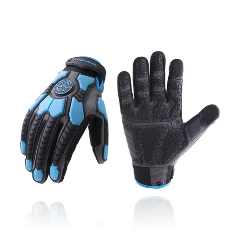 Heavy Duty Work Gloves, SBR Padding, TPR Impact Protection, Anti-Vibration Mechanic Gloves