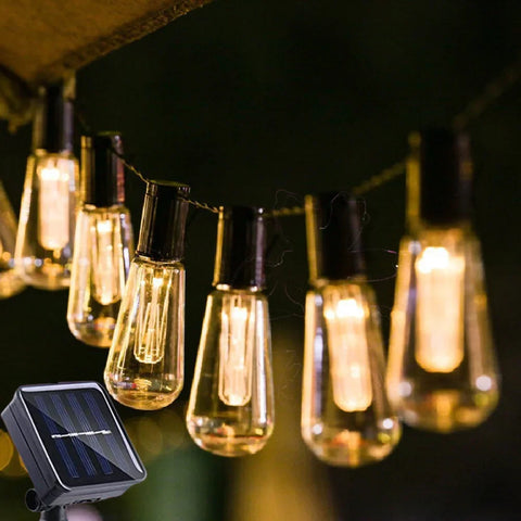 10m Solar LED Outdoor String Lights - Waterproof Garden Patio Fairy Lights for Christmas Decor