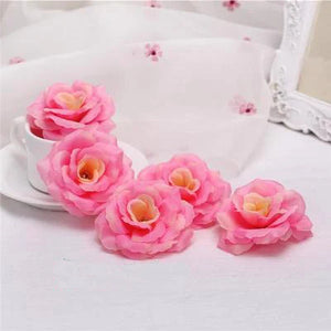 10 Black Silk Roses 8cm for Weddings, Events, Parties, Home Decoration