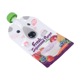 10 Pack Reusable 200ml Baby Food Pouches - Refillable, Portable, Squeeze Pouches for Fruit Puree Storage