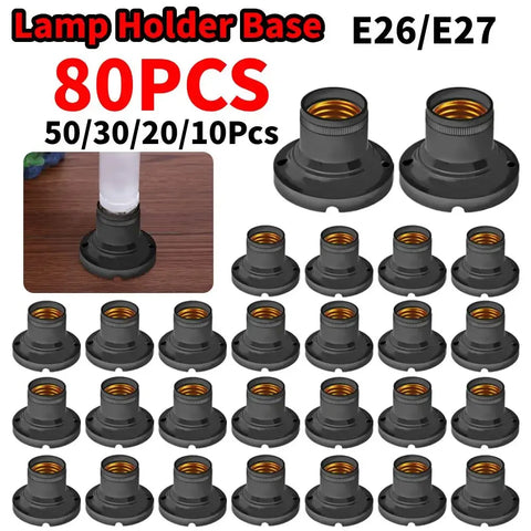 80pcs E27/E26 Vintage Edison Screw Bulb Base LED Adapter Lamp Holder Socket Fittings