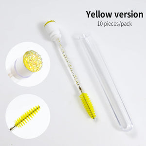 10-Pack Reusable Mascara Wands with Tubes & Case for Lash and Brow Grooming