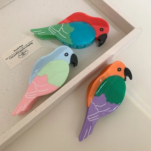 Cute Cartoon Parrot Hair Claw Clips - Eco-Friendly Acetate Claw Accessories for Women