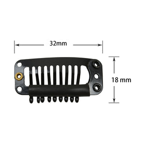 10 Pack Hair Extension Snap Clips 9-Teeth Wig Comb Clips Hairpiece Accessories 32mm