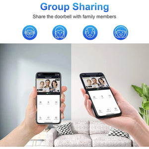 1080p Wireless Video Doorbell Camera, WiFi Smart Home Security, Motion Detect, Night Vision, Tuya Intercom