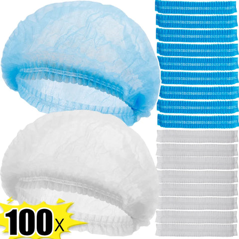 Disposable Nonwoven Chef Hats 50/100 Pack, Kitchen Spa Salon Use