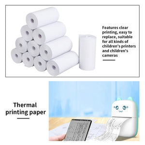 10 Rolls 57x25mm Thermal Paper for Kids Instant Print Camera - White Replacement Printing Paper Accessories