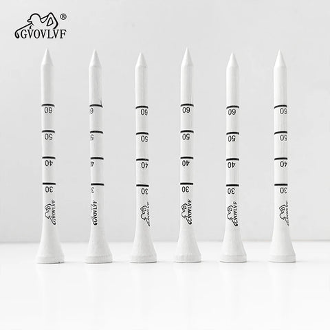 83mm Bamboo Golf Tees 50pcs - Biodegradable, Adjustable Depth, Strong & Sustainable, White