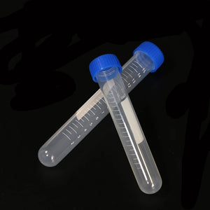 10-Pack Plastic Test Tubes with Screw Caps, 50ml/15ml/10ml, Round Bottom, Scaled, for Laboratory Samples & Centrifuge