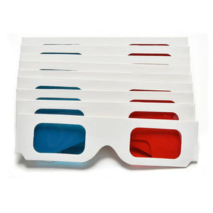 10 Pack Universal 3D Glasses Red Blue Cyan Anaglyph Cardboard for Movies