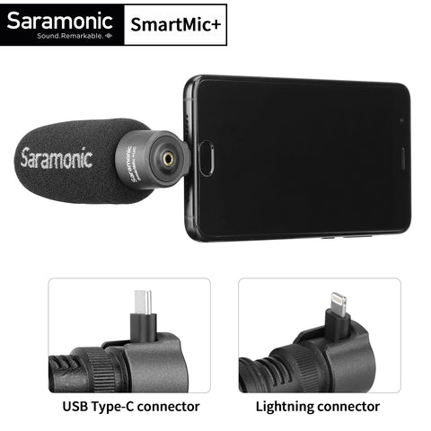 Directional Microphone Type-C with Foam Windscreen for iOS iPhone 13 11 7 Plus Android Smartphones
