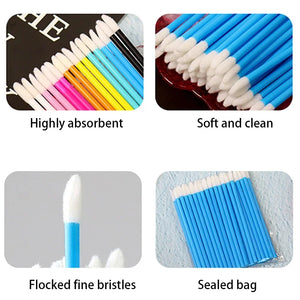 100-Pack Disposable Lip Gloss & Mascara Wands - Makeup Applicator Tool Set