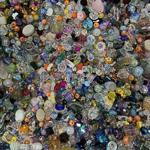 100g Mixed Color Crystal Glass Beads, Assorted Shapes, Loose Beads for Jewelry Crafting & DIY Projects